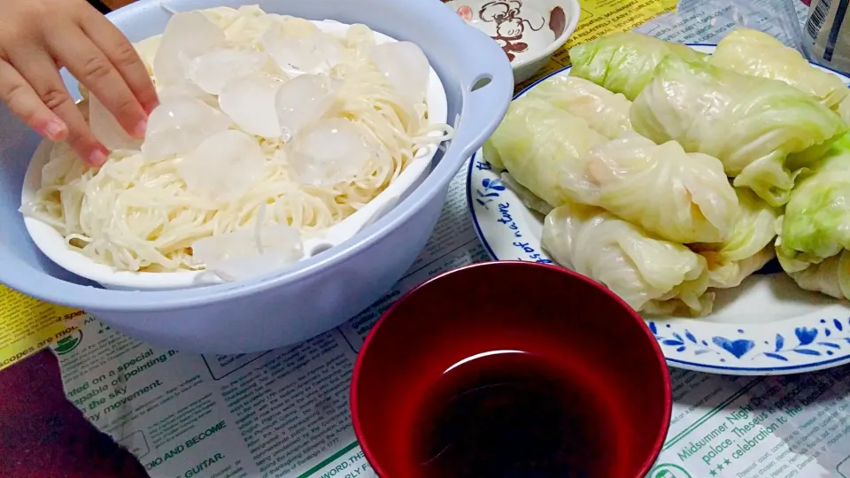 素麺☆茹で鶏をキャベツで巻いたロールキャベツ|みぽりんさん