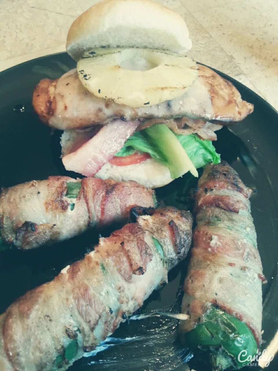 Aloha Chicken Burgers & Bacon Wrapped Stuffed Jalapenos|Courtney Alizabet Riess Handelさん