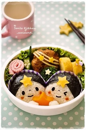 Mai*Maiさんのキャラ弁＊七夕に♪織姫さまと彦星さまのお弁当 #楽天レシピ|楽天レシピさん