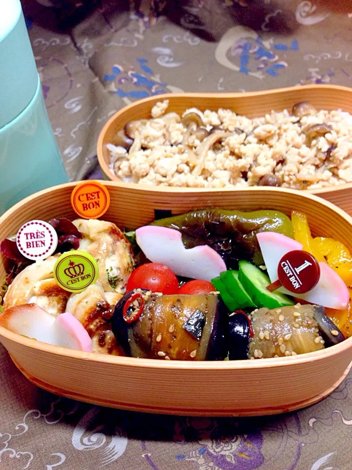 マヨ味噌ウズちくと鶏そぼろ弁当(OvO)|伊佐治親（イサ）さん