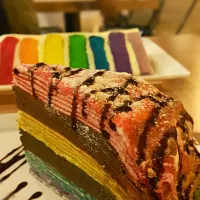 Snapdishの料理写真:Rainbow Mille Crepes and Rainbow Cake|Febrina Albionitaさん