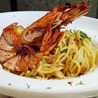 aglio olio with tiger prawn|Febrina Albionitaさん