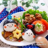 Snapdishの料理写真:願い事叶うかな？七夕カレー素麺キッズプレート