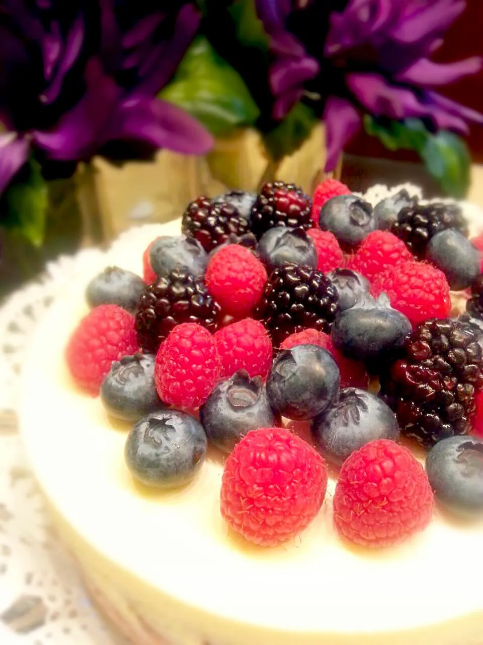 Charlotte au chocolat blanc  et aux fruits rouges|かおりんさん