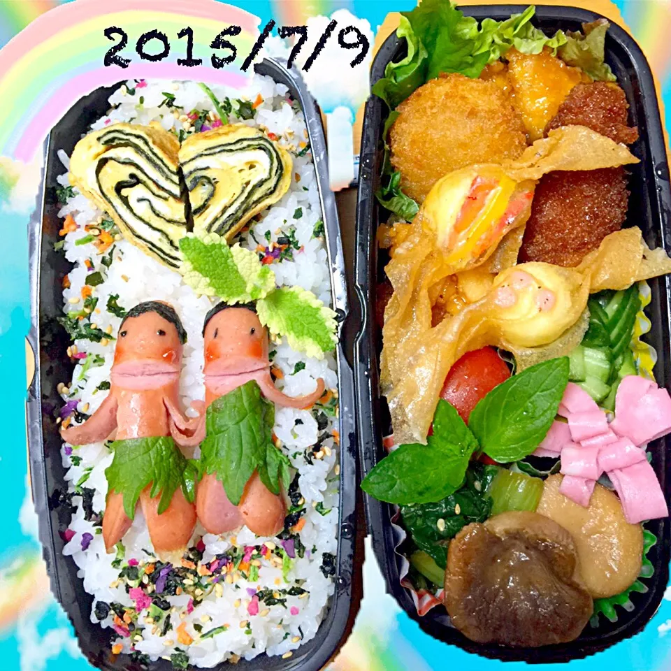 Snapdishの料理写真:息子弁当  「あっ、虹が出た|miyukiさん