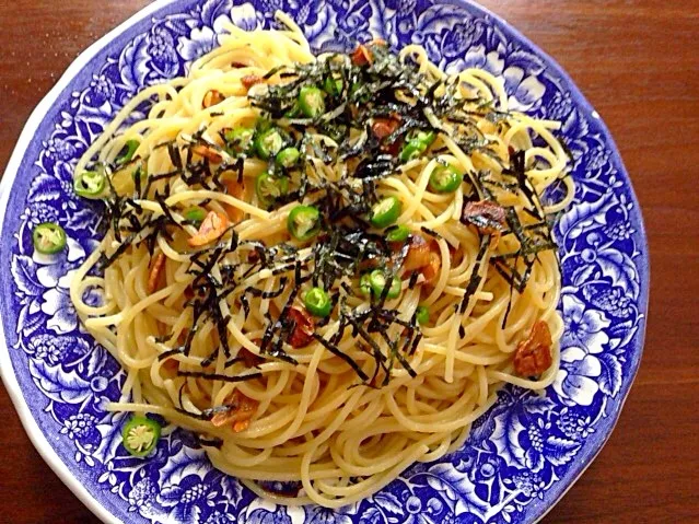 青唐辛子とカリカリにんにくのペペロンチーノ|パスタ食堂タマサクラさん