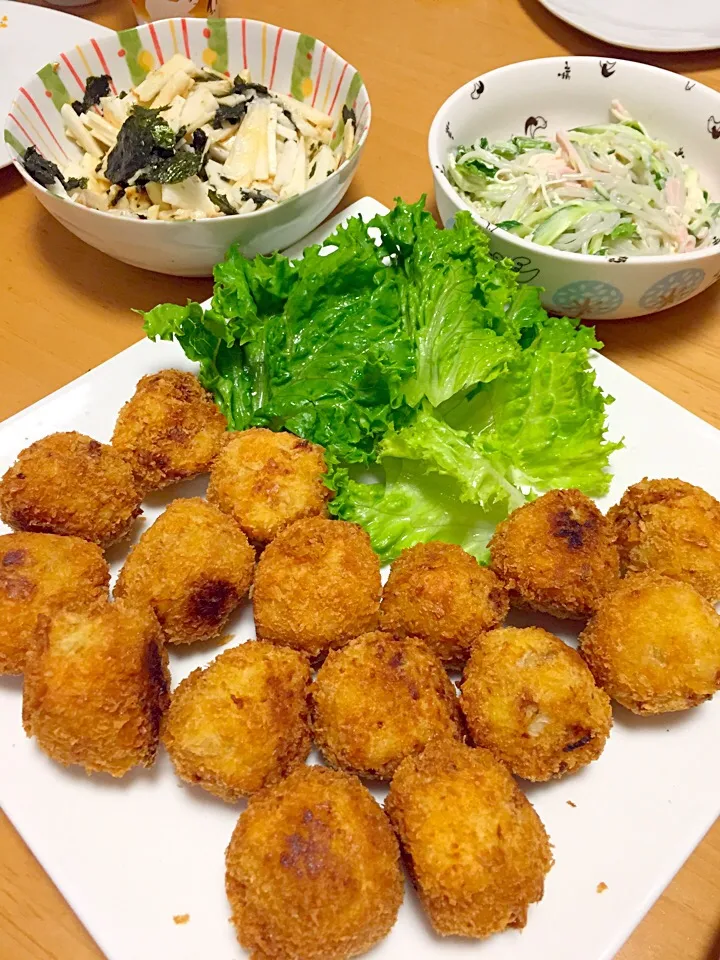 コロッケ作った(σﾟ∀ﾟ)σ豚汁プラスで夕飯(＾∀＾)|ふみぃさん