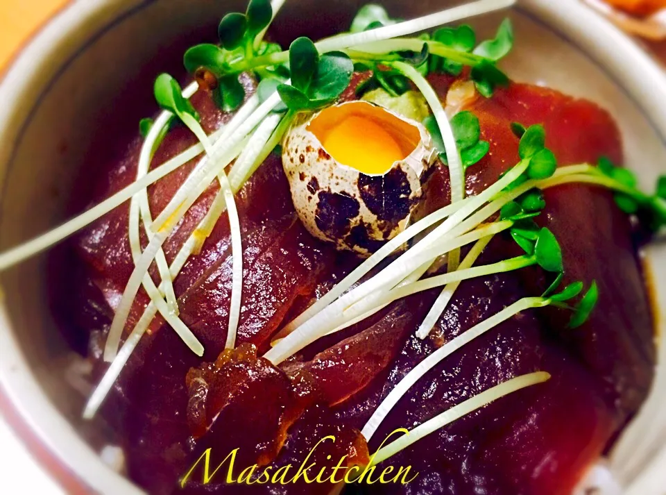 Snapdishの料理写真:Tuna bowl pickled in soy sauce|Masakiさん