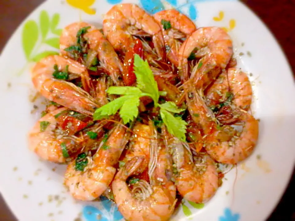 Sauteed Shrimps in Oregano and Cumin powder ⊙ ♡♡♡|🌼 Pooja's Kitchenette 🌼さん