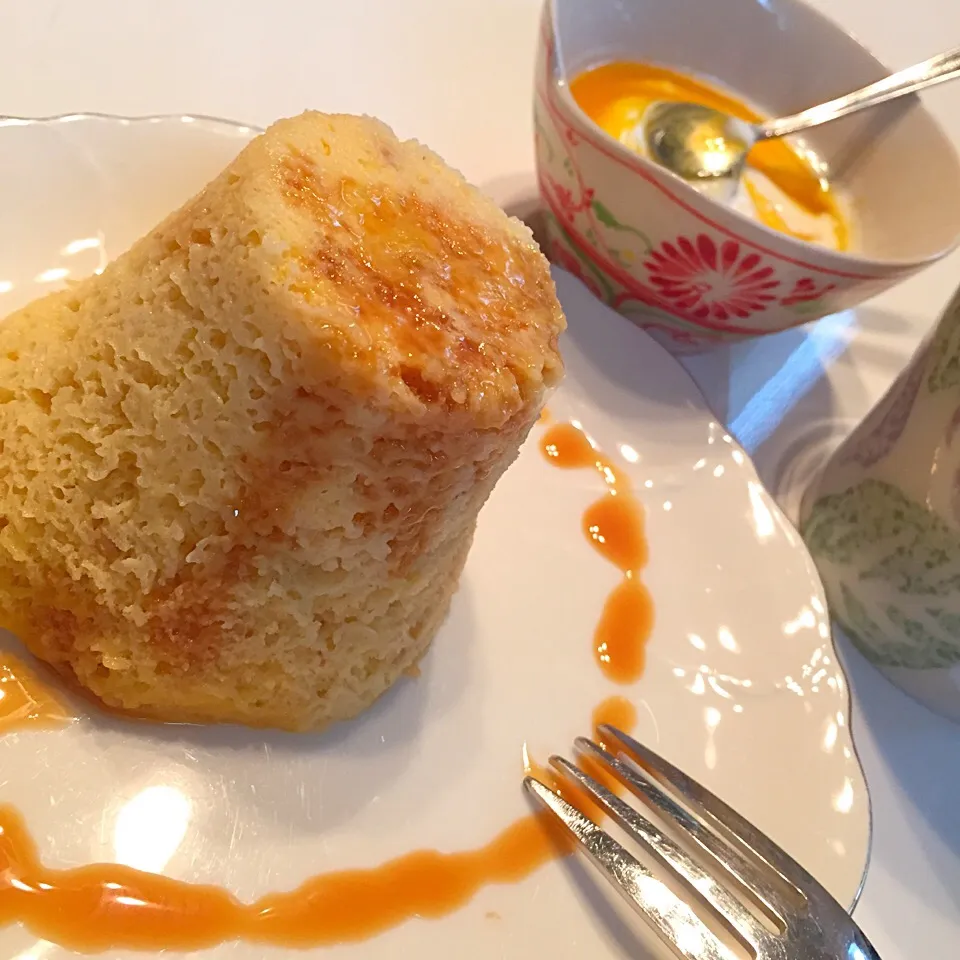 Yuka Nakataさんの料理 3min peanuts butter cake;)) レンジで簡単 ピーナッツバターケーキ♥|Hironobuさん