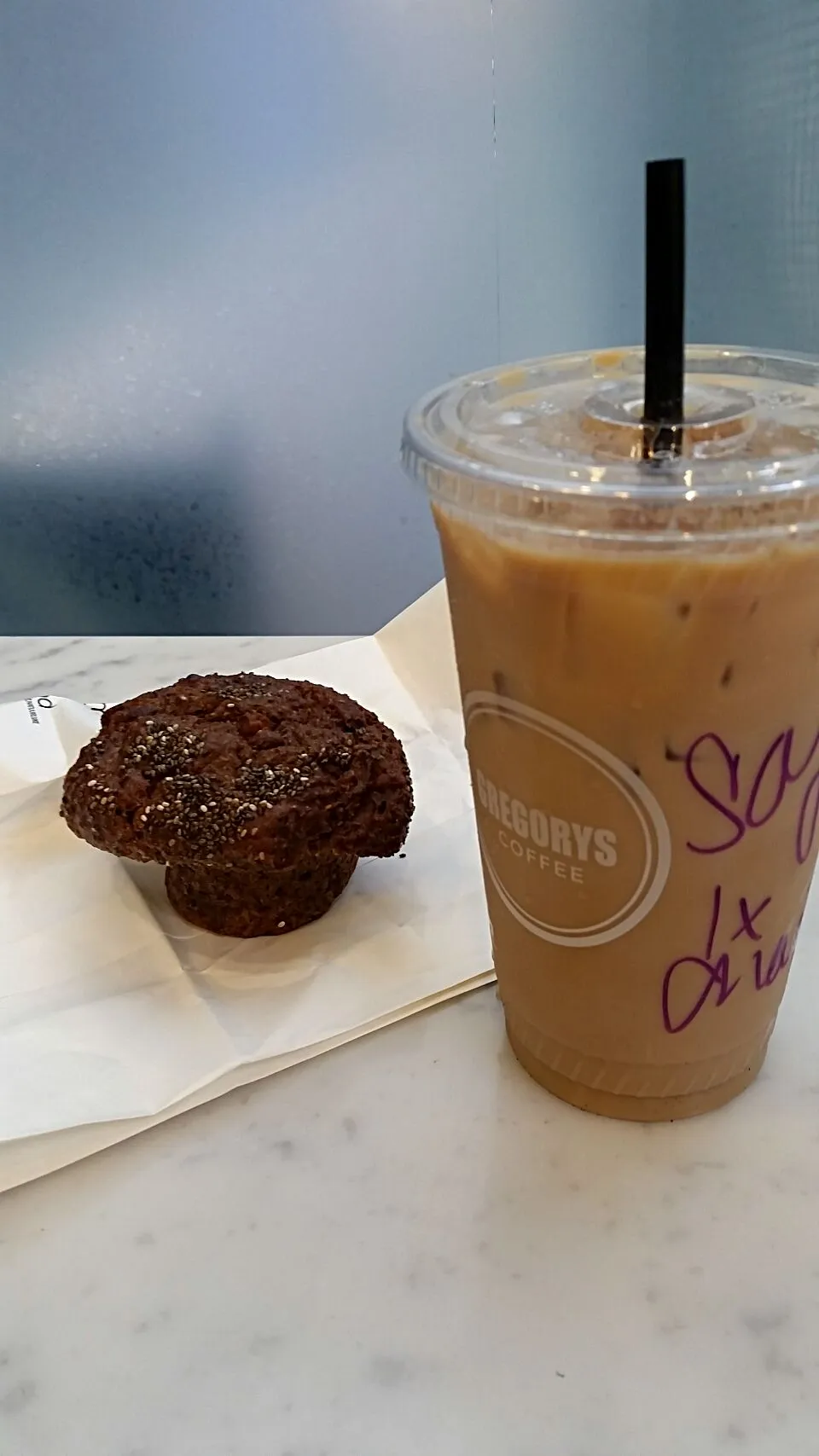 Chia muffin & dirty soy Chia ... breakfast of Champions|Molly Glauberさん