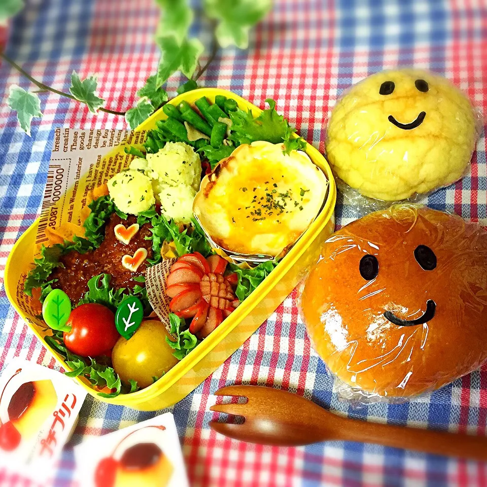 Snapdishの料理写真:💖ハンバーグlunch🍴💕|かぼ(≡'・'≡)さん