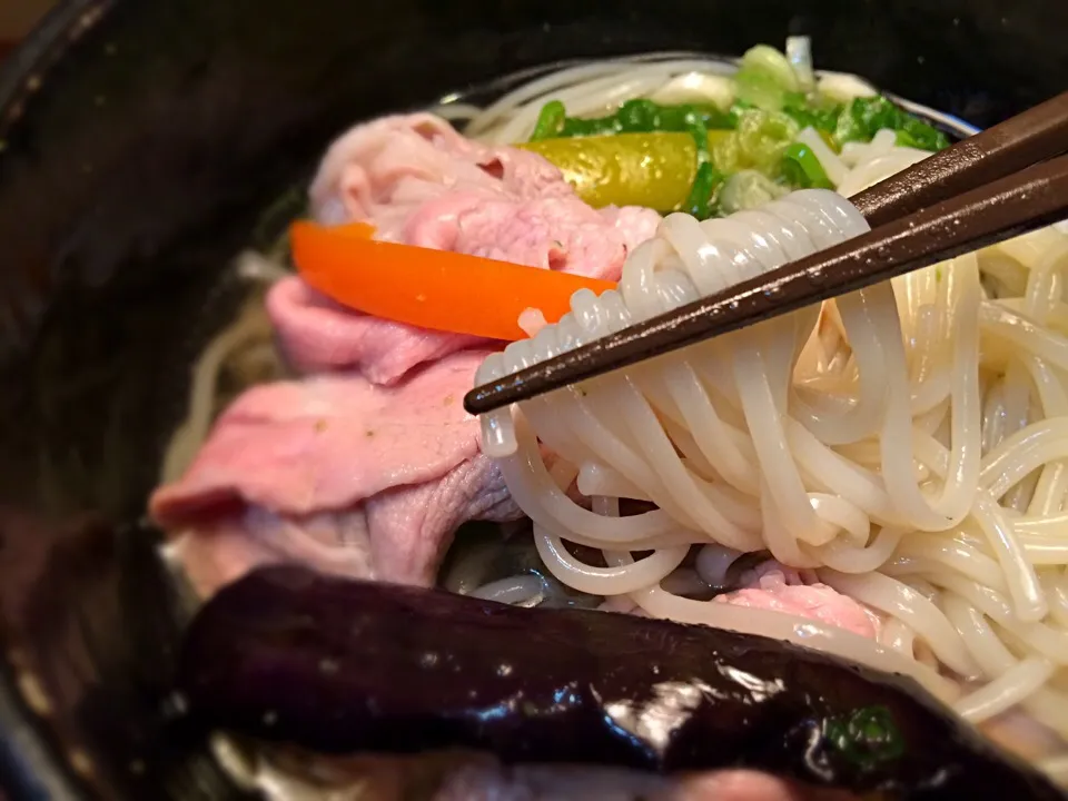 揚げ野菜と豚しゃぶそうめん5|半田手延べそうめんの店 阿波や壱兆さん