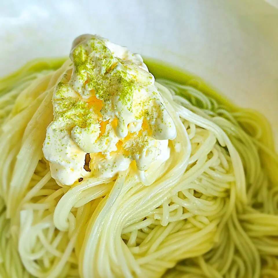 抹茶アイス素麺|ち〜おんさん