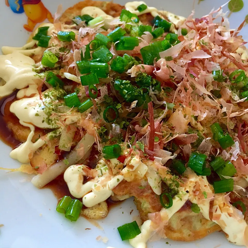 チーズ入り納豆オムレツお好み焼き風|カウンター嬢さん