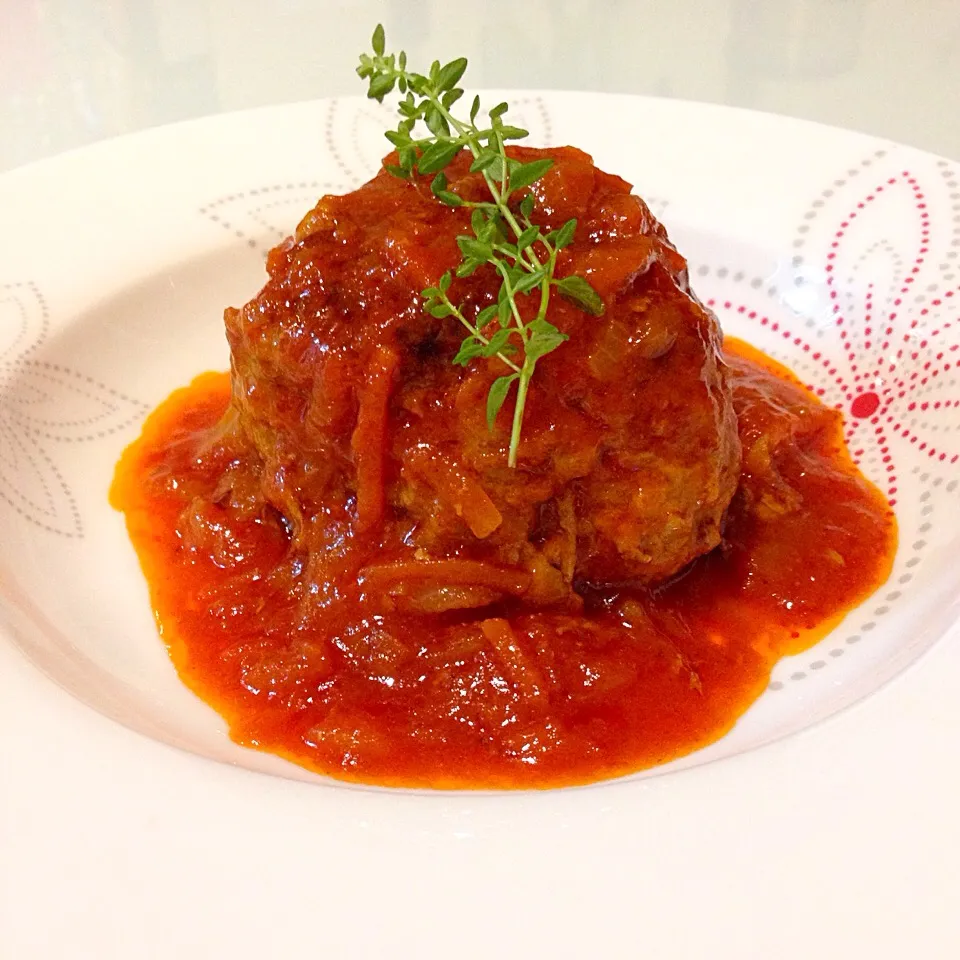 Humburg steak tomato sauce|sirakorn owadaさん