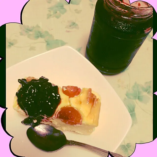 Tomoさんの料理 さくらんぼのベイクドチーズケーキ 🍒Norikoちゃんのミックスベリージャムとコラボ😋|桜央里さん