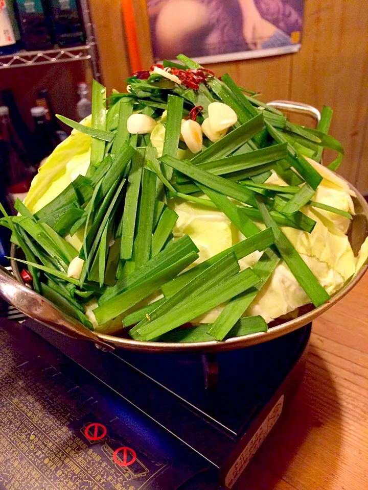 Snapdishの料理写真:味噌もつ鍋♡7/10|ちび太さん