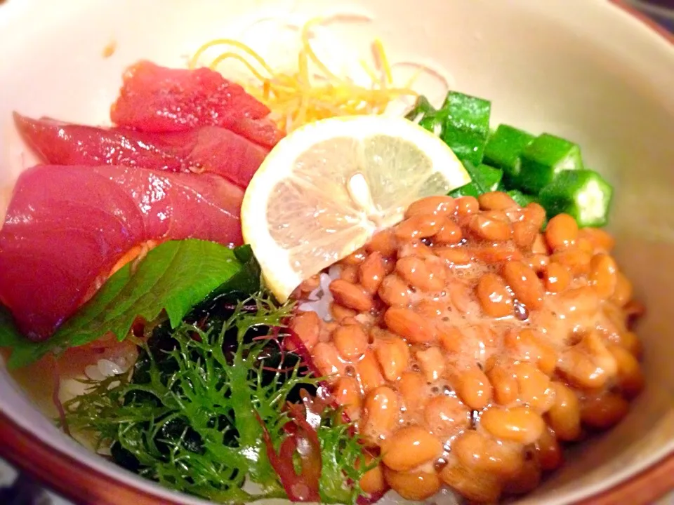 ネバネバまぐろ丼|ななさん