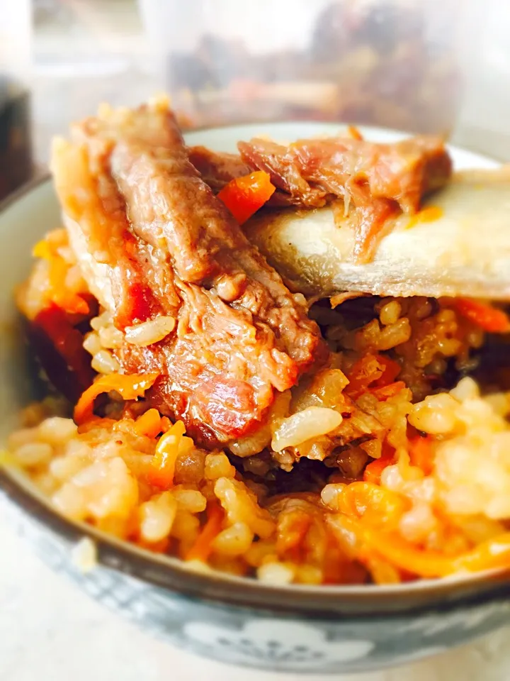 lamb and carrot steam rice /chilli and cumin flavor|rayさん