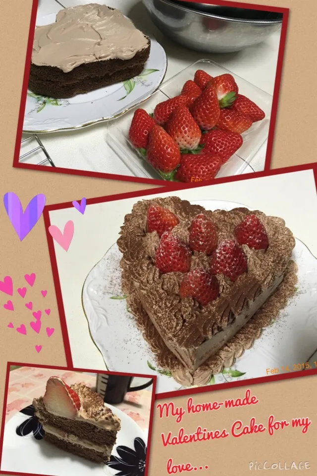 Snapdishの料理写真:Valentine's Day Heart-shaped Cake💖|Jane's style of cookingさん