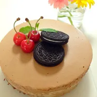 ちょこあや＊*さんの料理 ＊ホワイトとチョコの3層のムースケーキ＊