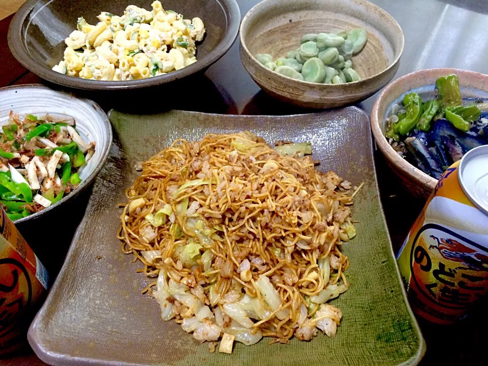 Snapdishの料理写真:2015.7.11 焼きそばメシランチ🍻🍻🍻|ゆみずさん