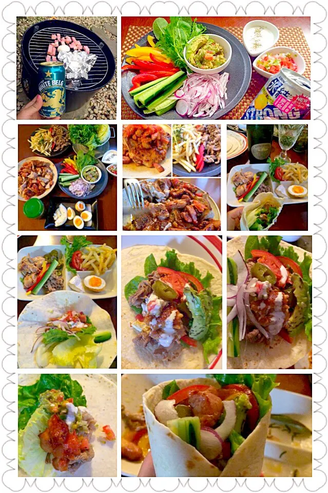 Today's Burritos Dinner🌿ﾜｶﾓｰﾚ･ﾄﾙﾃｨｰｼﾞｬ･ｽﾊﾟｲｼｰﾁｷﾝ&ﾗﾑ･ﾊｰﾌﾞﾌﾗｲﾄﾞﾎﾟﾃﾄ by chef hubby&Me|🌈Ami🍻さん