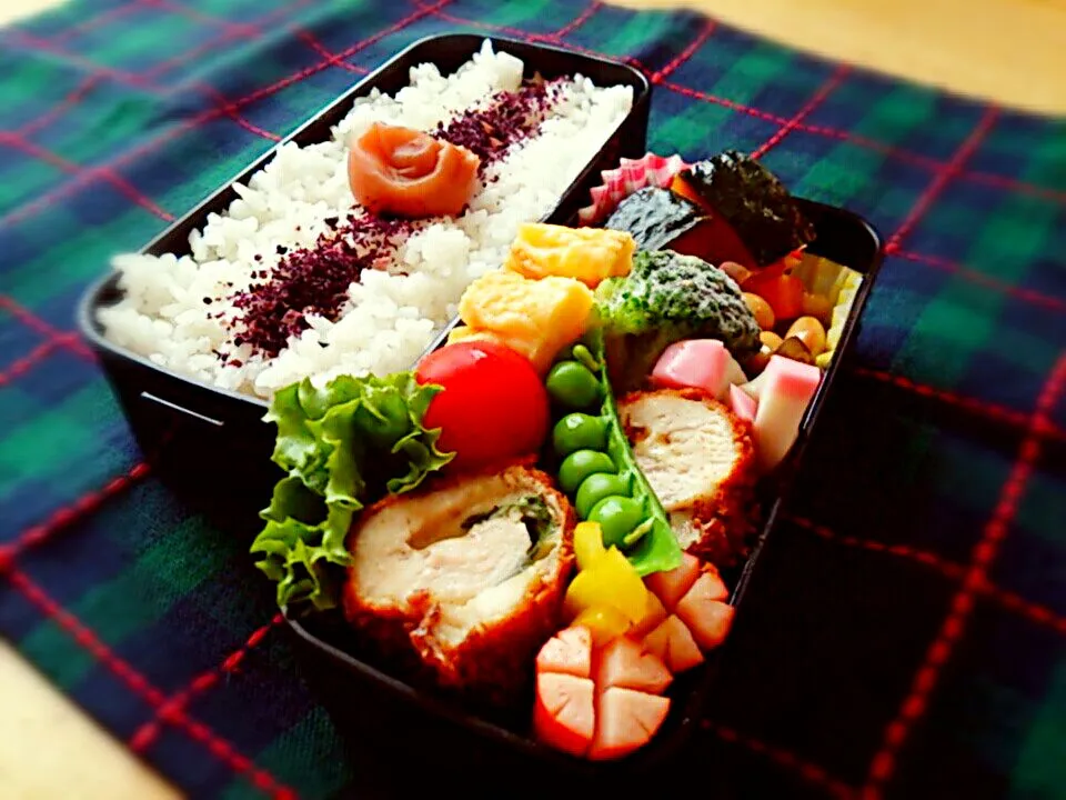 鶏ササミチーズカツ弁当。

 #お弁当 #ササミチーズカツ|Cat Miroさん