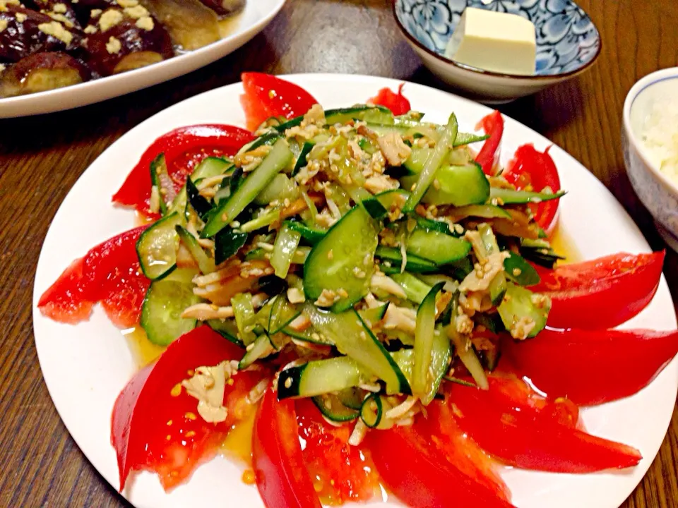 Today's Dinner ' チャーシューきゅうりトマトサラダ|viviさん