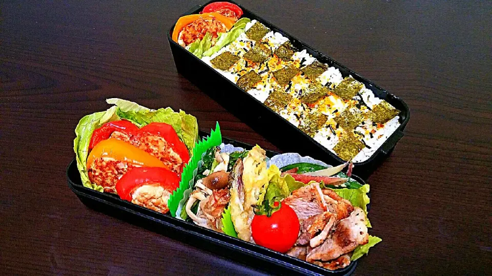 旦那弁当☆パプリカの肉詰め照り焼き♪|pikyuさん