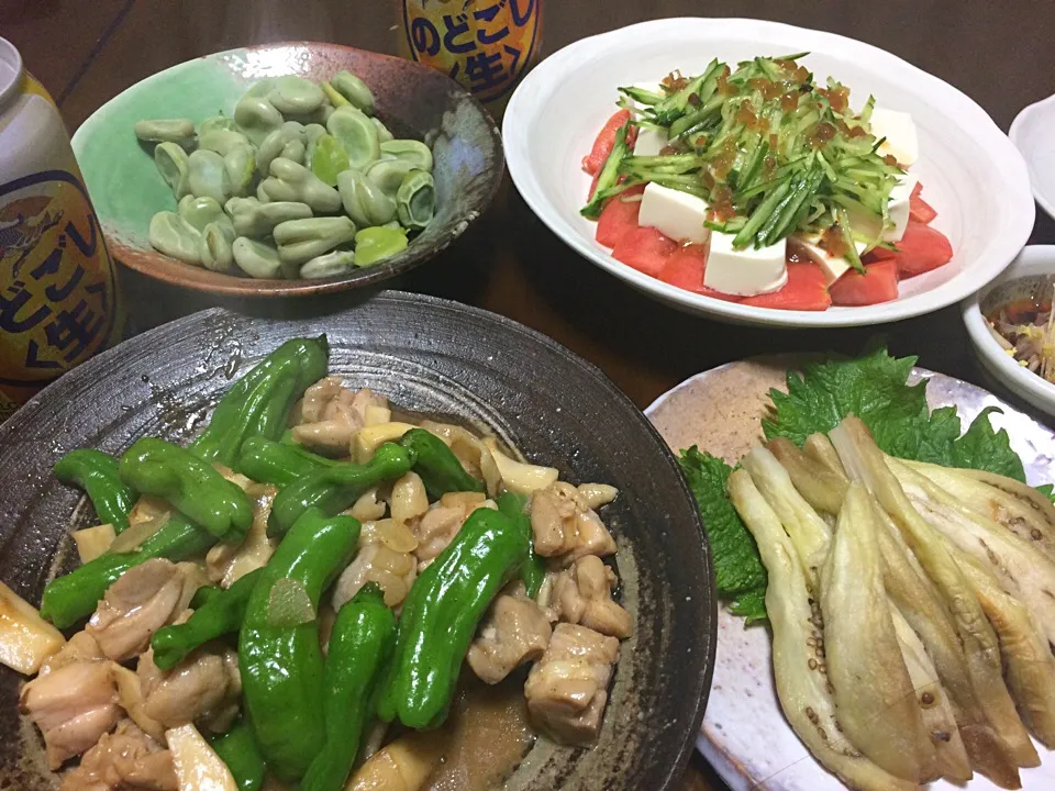 Snapdishの料理写真:2015.7.13 夏野菜たっぷり晩酌🍻🍻🍻|ゆみずさん