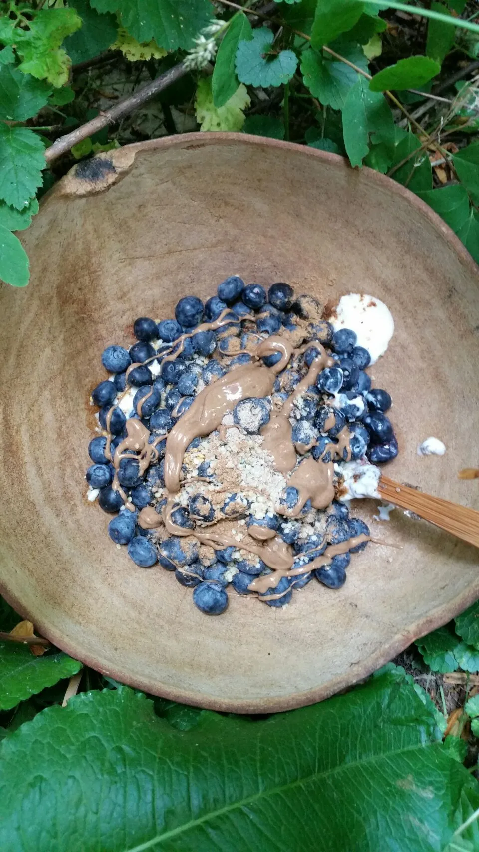 Soaked Chia, Oat, Cashew, Sunflower Bowl with Yogurt, Blueberries, Bee Pollen, Hemp Seeds, Earth, Cardamom, and Jem Cashew Coconut Nut Butter OCF 2015|Christina Sasserさん