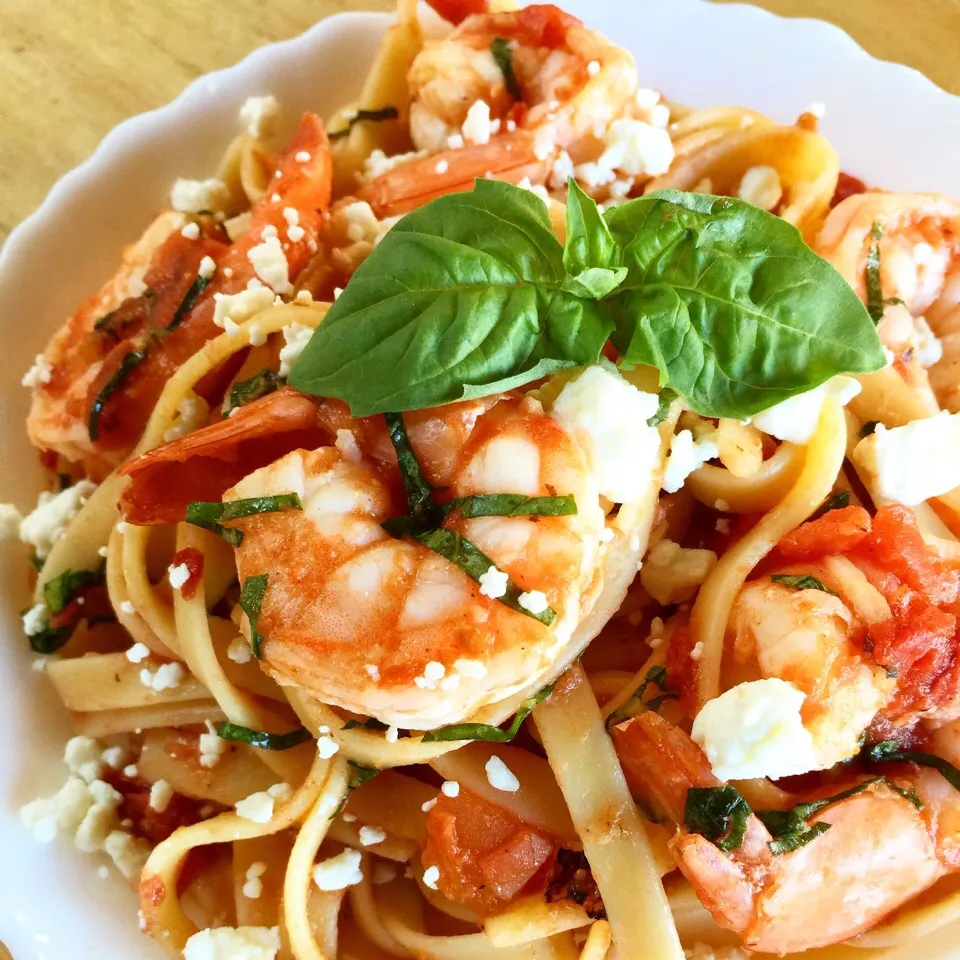 Fettuccine With Shrimp and Feta Cheese|mamaeriさん