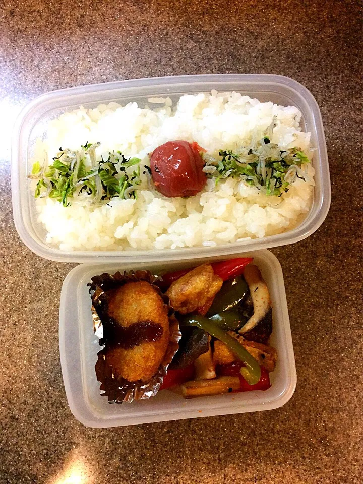 Snapdishの料理写真:ご飯1合弁当 2015.7.14|キラ姫さん