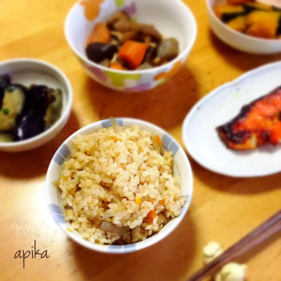 Snapdishの料理写真:あいこ ⁎ˇ◡ˇ⁎さんの料理 今日の夜ご飯  2014.10.7.|あぴかさん