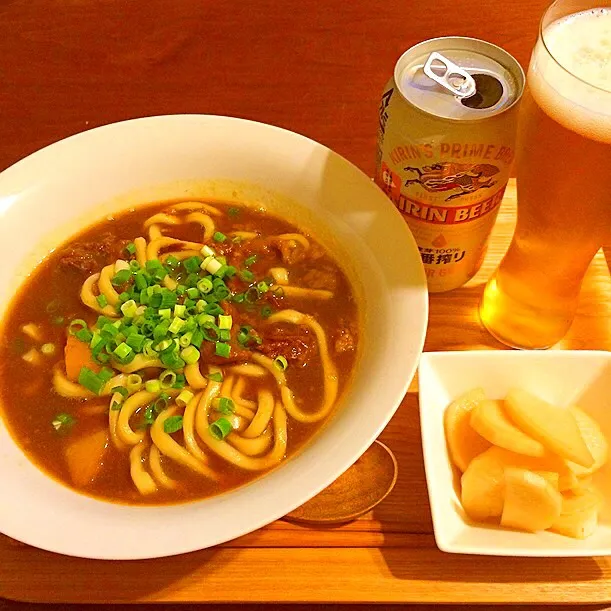 Snapdishの料理写真:牛すじカレーうどん|ai_0704さん