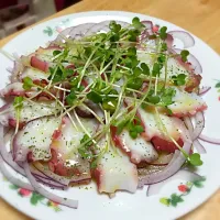 Snapdishの料理写真:タコのカルパッチョ♡宅飲みで、おもてなし|ゆい♡さん