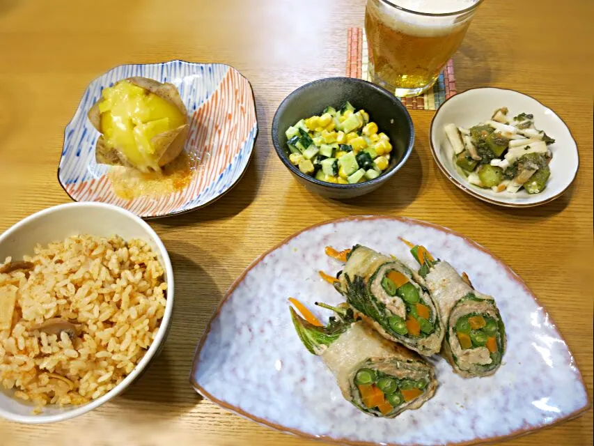 具だくさん野菜肉巻き定食|ゆきっぴさん