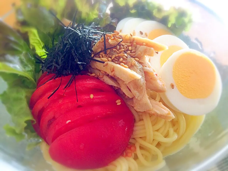 朝麺は冷やし中華‼️|ポンポコたまこさん