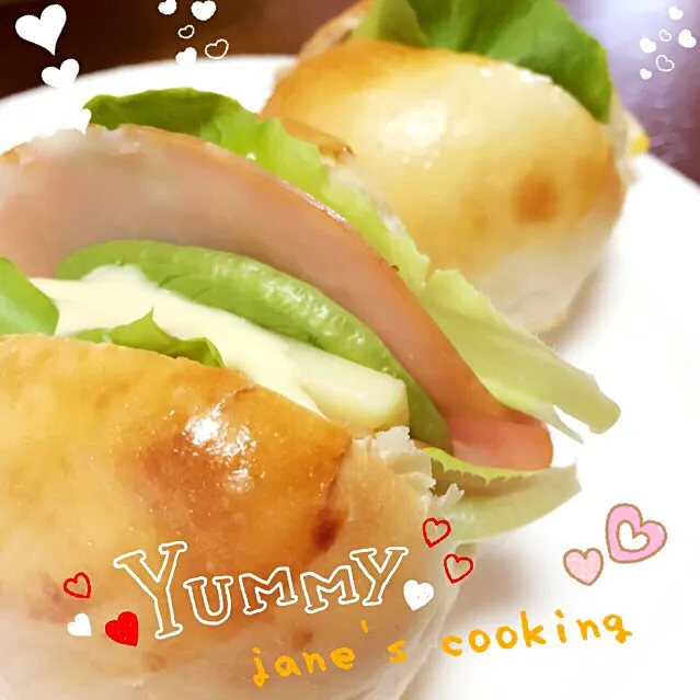 Homemade Simple round-shaped bread sandwich 手作りシンプルまん丸パンサンド。。。|Jane's style of cookingさん