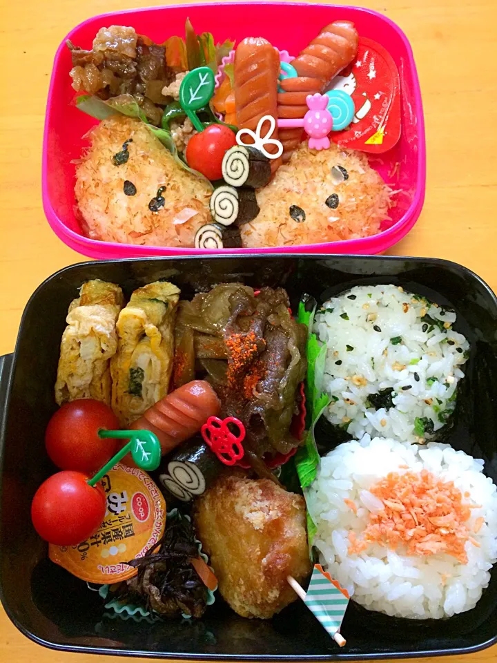 Snapdishの料理写真:旦那さん、娘ちゃんのお弁当(*´ω｀*)♡|cotocotoさん