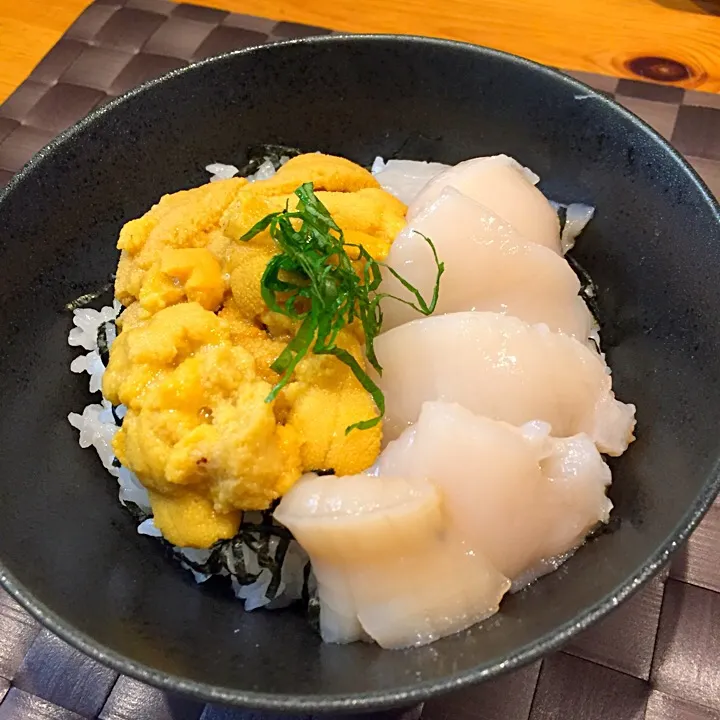 ウニ&ホタテ丼(ت)|ゆうoさん