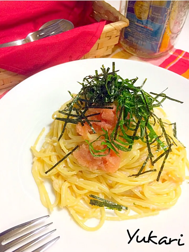 ゆかりさんの料理 明太子スパゲッティ〜😋🍴|ゆかりさん