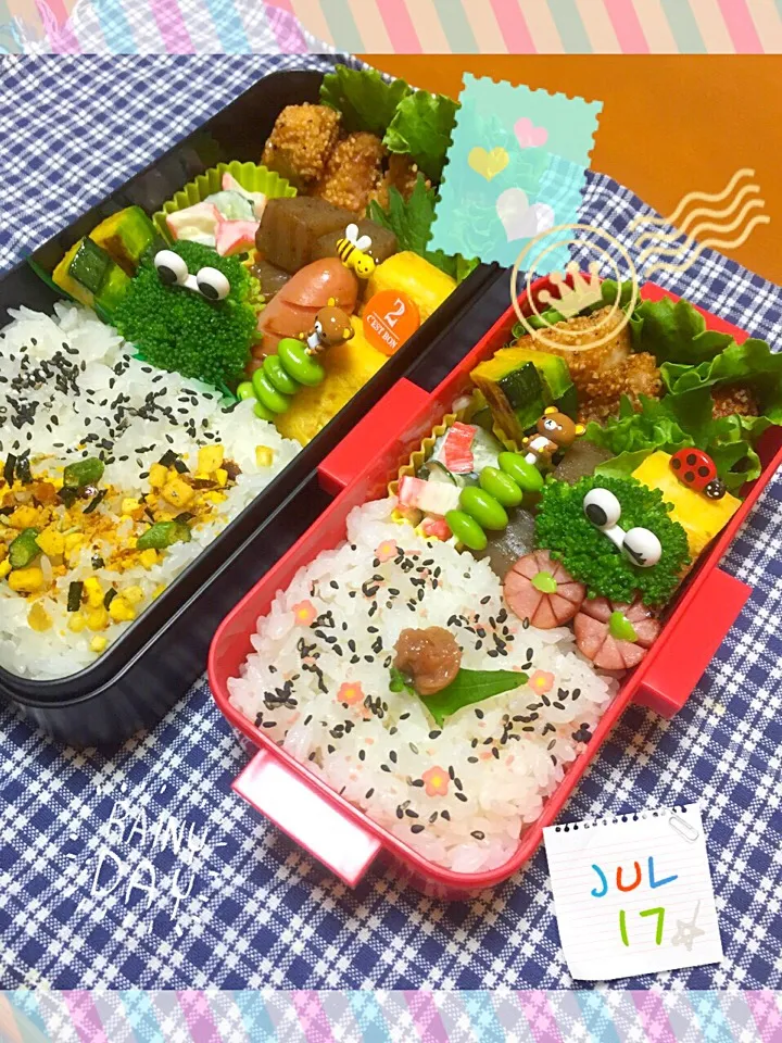 Snapdishの料理写真:高1娘&中2息子のお弁当|Chiekoさん