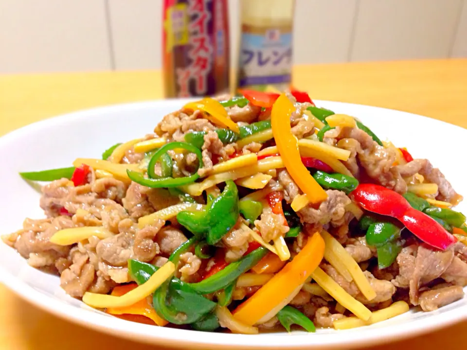 モニター当選ありがとうございます✨ユウキ食品化学調味料無添加のオイスターソースで作った青椒肉絲|ミカさん