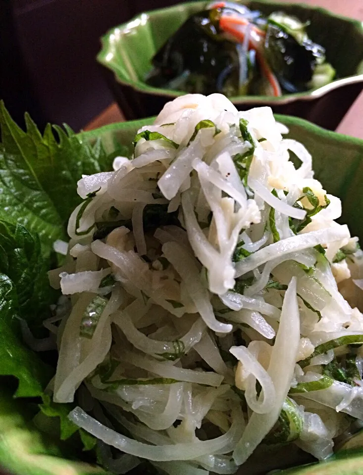 今宵ナメダ亭おとーしʕ-̼͡-ʔ七海母の大根帆立サラーダ・酢のもの #母の料理|七海さん