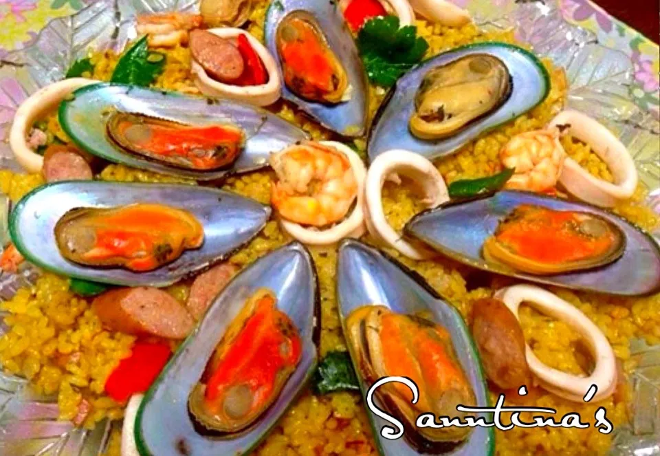 Snapdishの料理写真:✨SEAFOOD PAELLA for dinner...シーフードパエリヤfor 晩ごはん😋|🌺Sanntina🌺さん