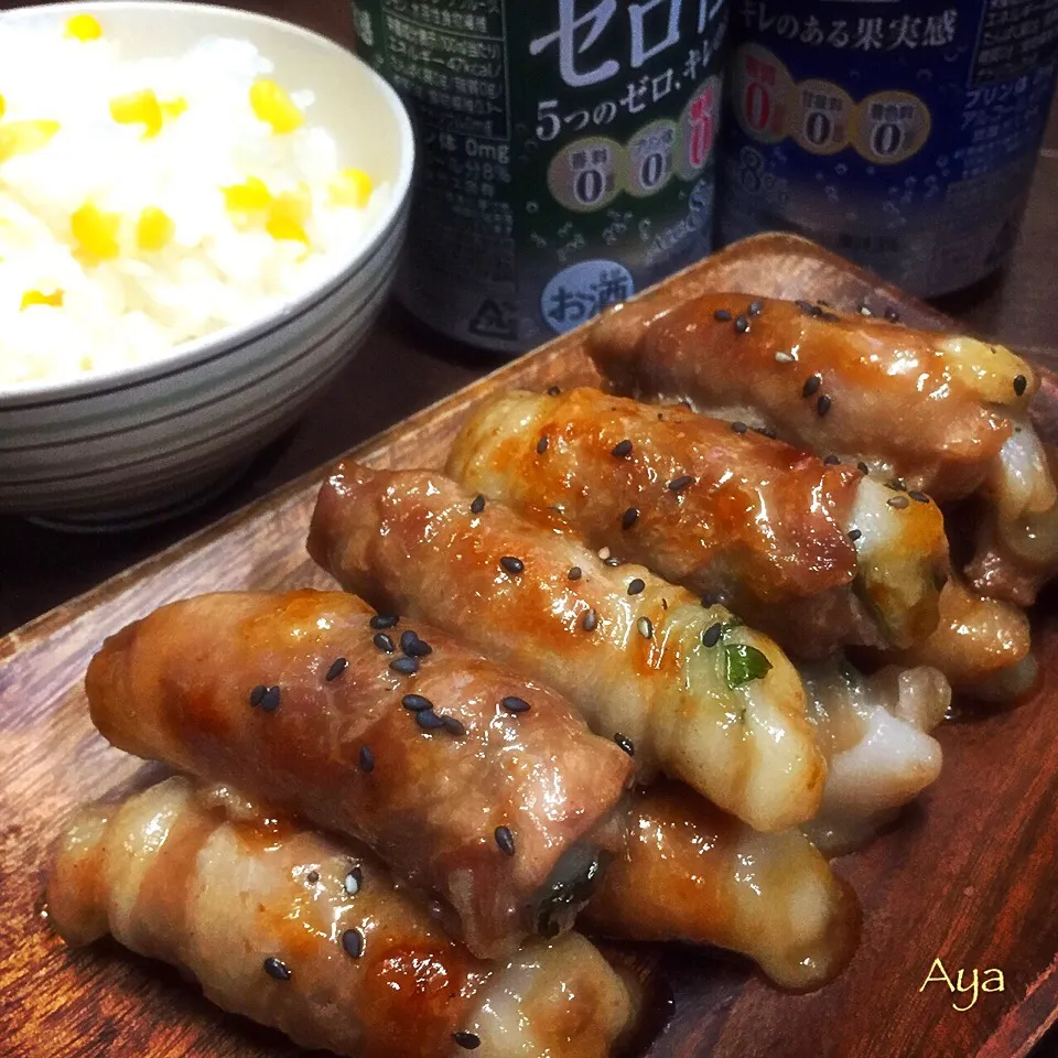 ともさんの料理 餅の豚肉巻き♪|あやさん