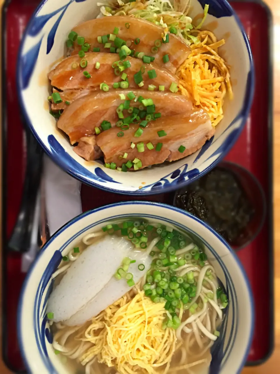 三枚肉丼と沖縄そばセット|エイコーワールドさん